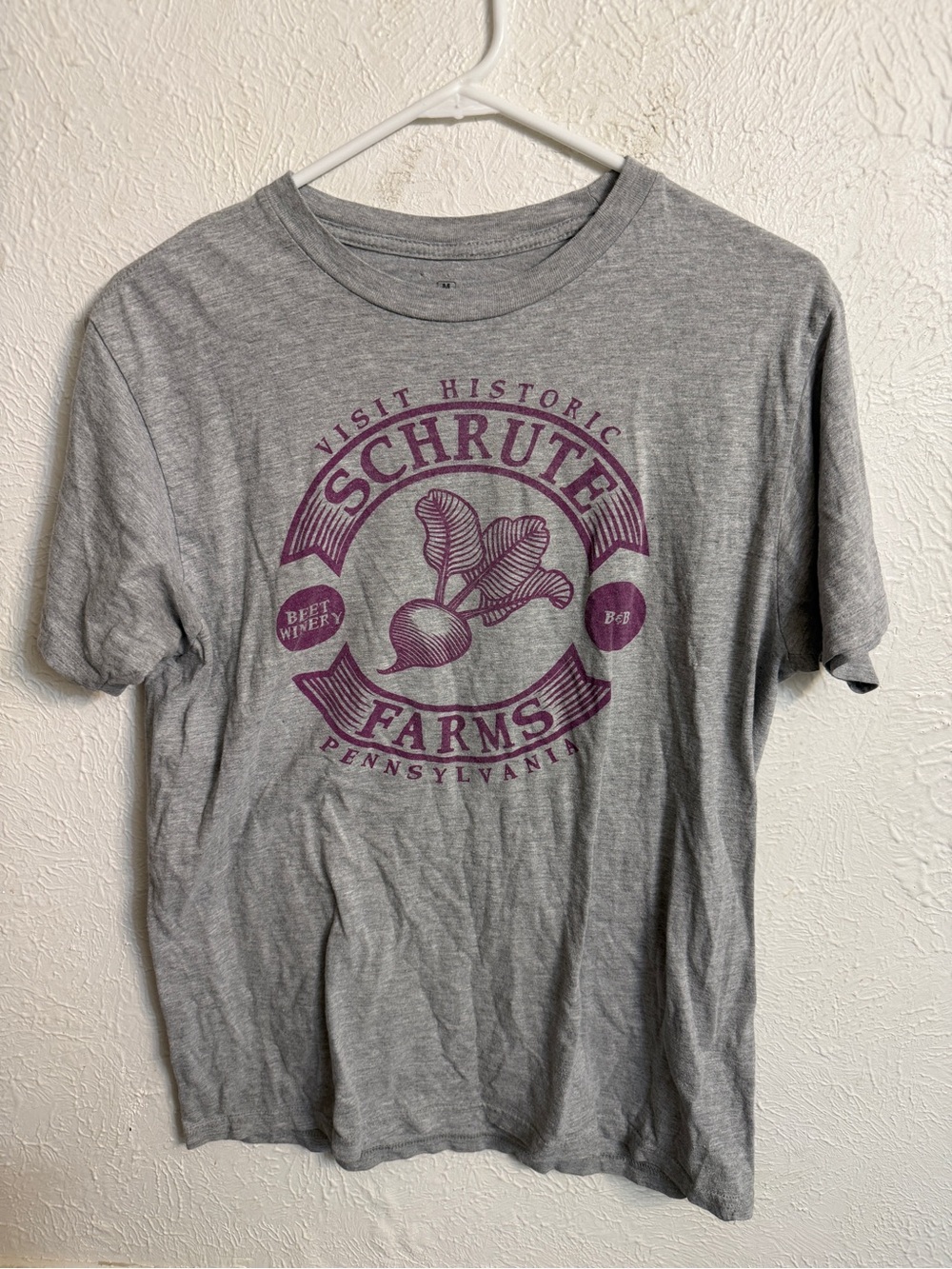 The Office Schrute Farms Gray Graphic T‑Shirt